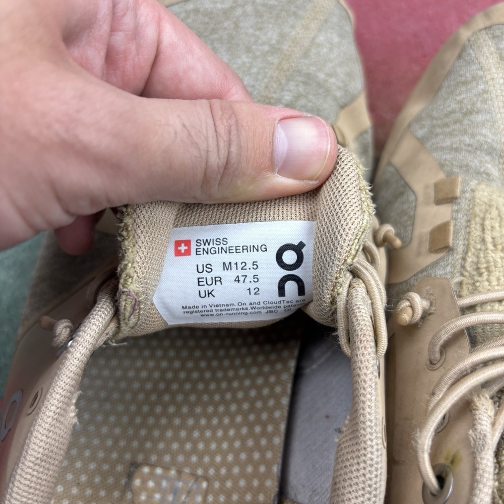 On Cloud 5‎ Running Shoes Sneakers Mens 12.5 Dune Terry Cloth Beige - Picture 10 of 11